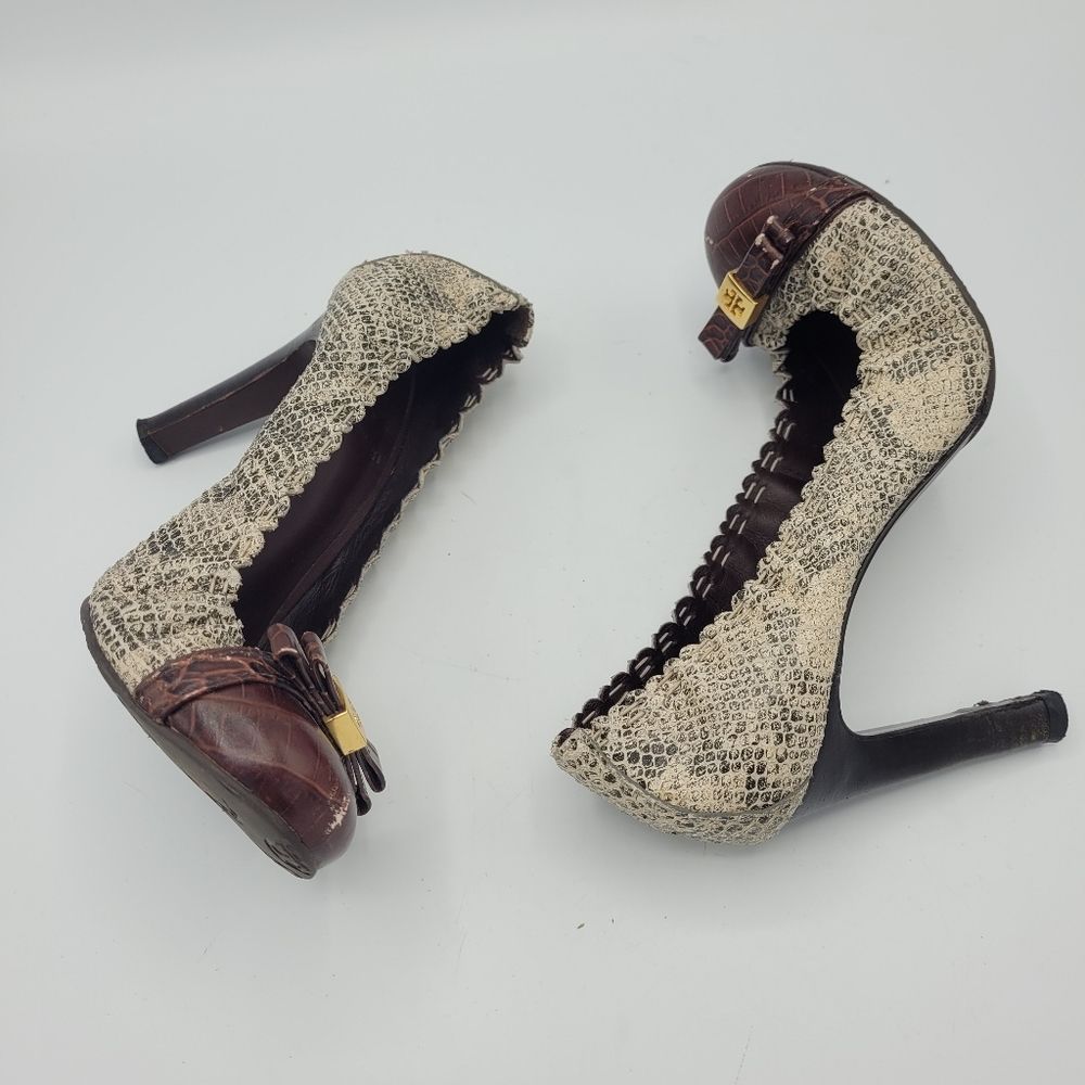 Tory Burch Romy Heels Python Leather 7 - image 6